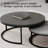 Carbon Steel Nesting Coffee Tables Set - Round Extendable Design with Durable Panel for Living Rooms-852533187