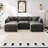 Modern Chenille Loveseat Sofa Couch With Ottoman-1360277065-1360277079