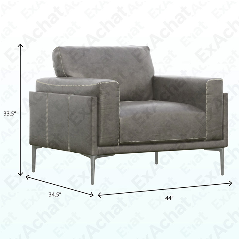Charcoal Gray Leather Chair