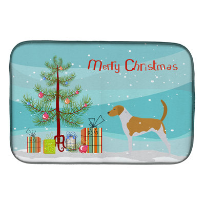 Tapis de séchage à l’arbre de noël american foxhound merry