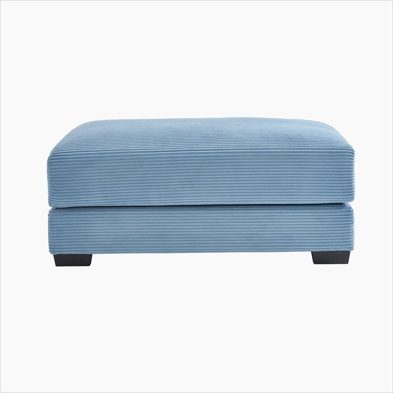 28 repose-pieds en velours côtelé - bleu, Bleu