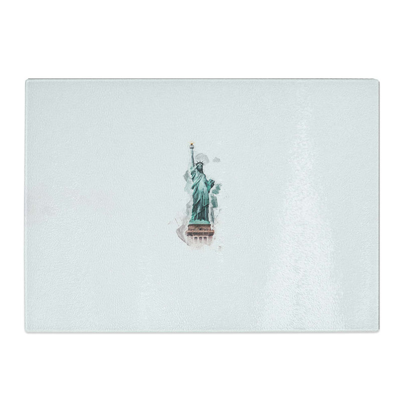 Tempered Glass Statue of Liberty in New York City Chopping Board, 28.5 cm W x 20 cm L