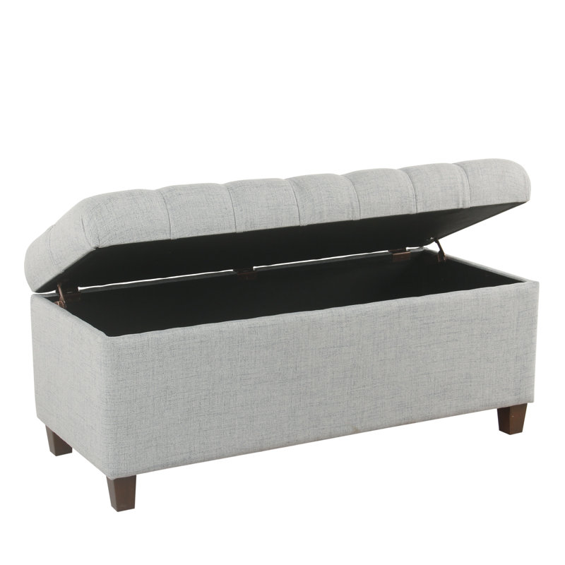 Banc de rangement rembourré Allessandra, Bleu clair