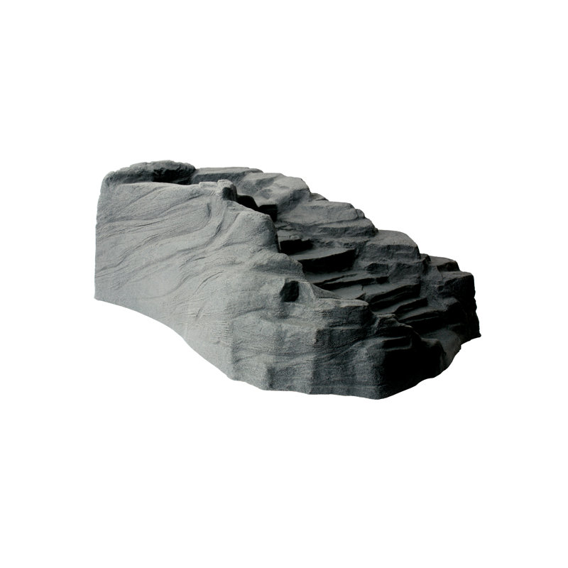 Gray Polyethylene Outdoor Waterfall Rock Feature