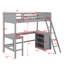 Lit mezzanine simple avec tablettes et bureau-305642811