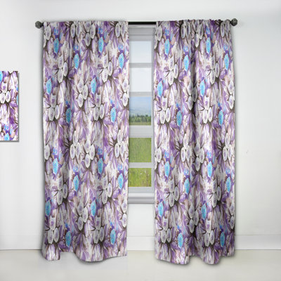 Colorful Abstract Floral Pattern - Floral Blackout Curtain Single Panel