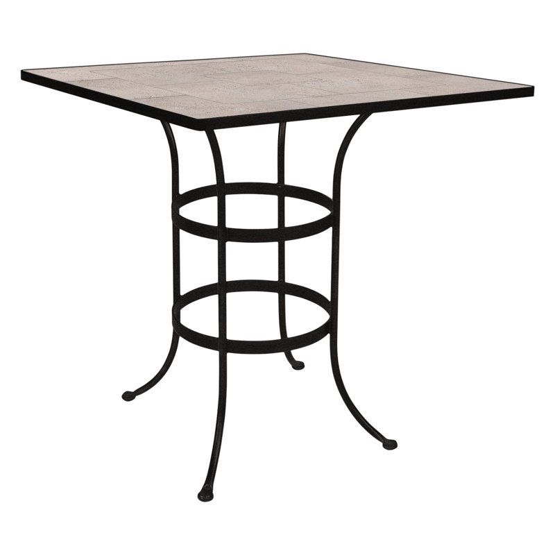 Tables Outdoor Square Bar Table, Summit Gray, Carbon Black