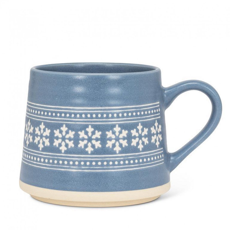 Wide Base With Snowflakes Mug