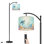 Lampe sur pied à arc avec abat-jour réglable Scène de mer, tortue de mer, pieuvre, étoile de mer, lampe sur pied, vie marine, 3 couleurs, intensité variable, haute lampe sur pied avec interrupteur au pied pour la chambre à coucher