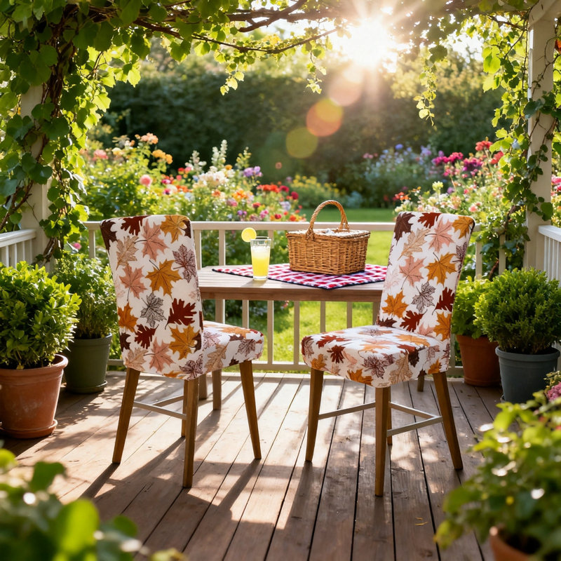 Housse de protection pour feuilles d'automne, housse de protection extensible et extensible pour chaise de salle à manger, ensemble de 6 (multicolore)