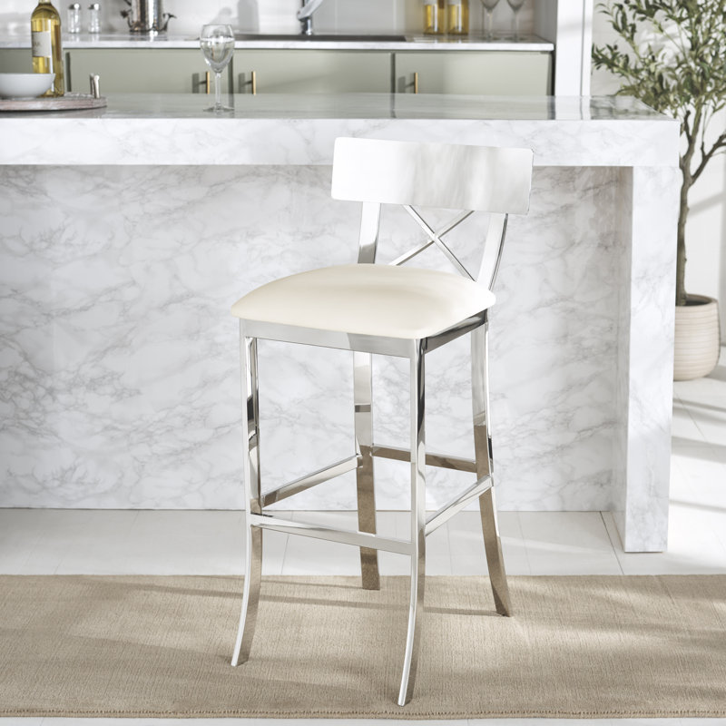 Bhavesh Counter & Bar Stool, White, Bar Stool (30" Seat Height)