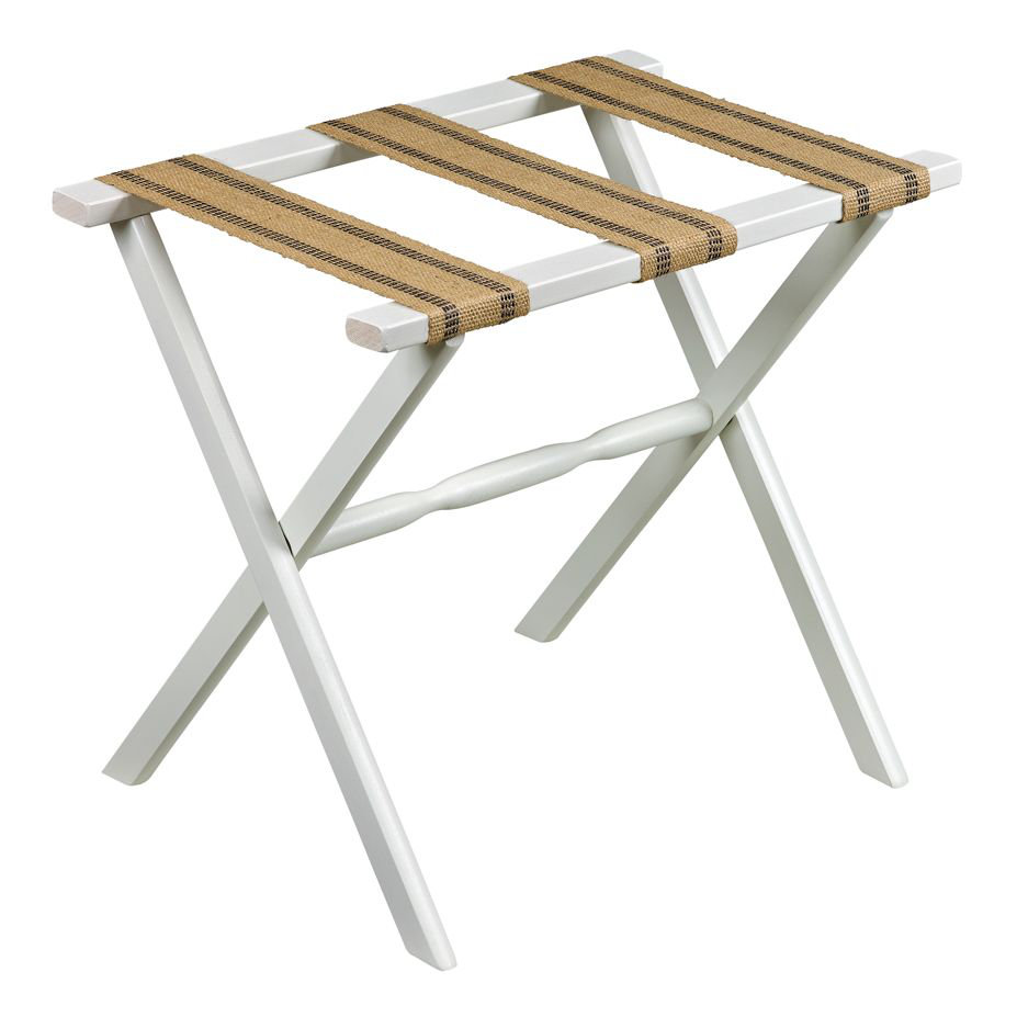 Gate House Furniture Folding Wood Luggage Rack with Burlap Strap ...