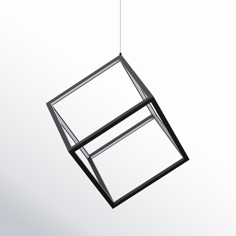 1 - Light LED Single Pendant, Black, 12.5" H x 12.5" W x 12.5" D