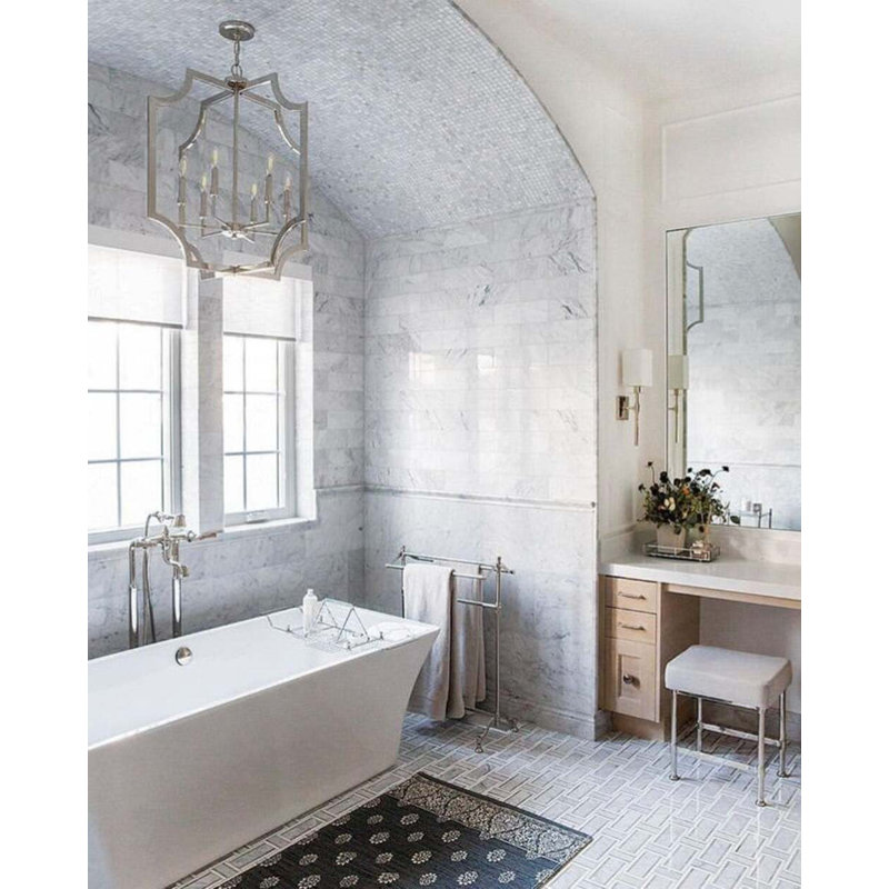 Esplanade 13x13 Polished Thassos Marble Mosaic Tile