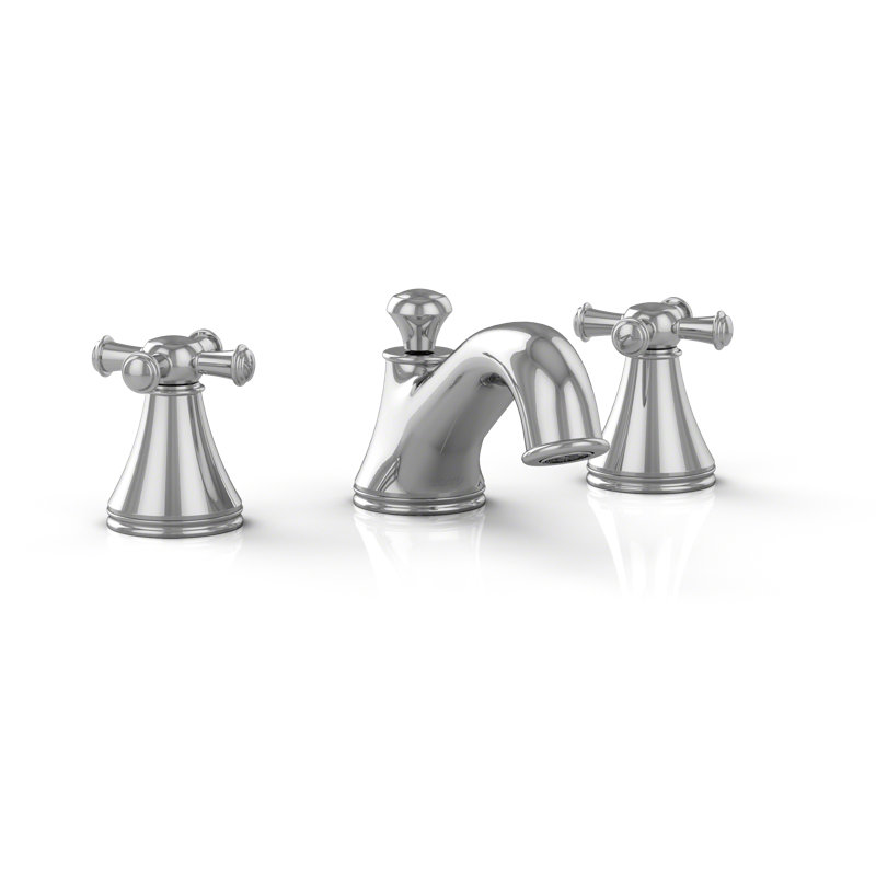 Vivian Polished Chrome Widespread 1.2 GPM Bathroom Faucet with Cross Handles