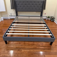 Hilbert Upholstered Low Profile Platform Bed Frame with Headboard