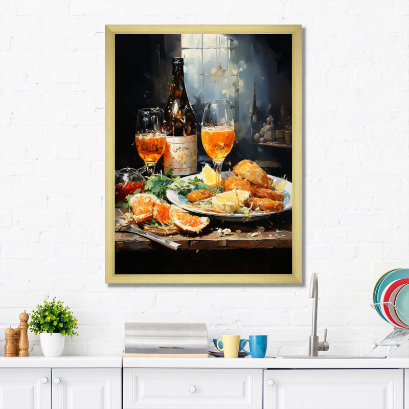 Cimone Food Beer A Festive III, H 32 po x l 16 po x P 1 po, Encadrement doré