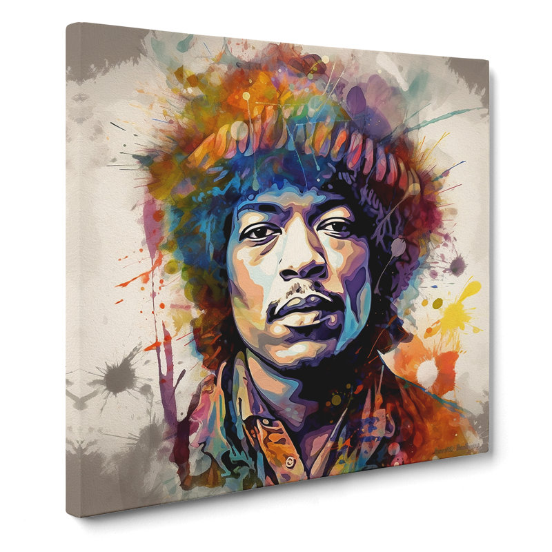 Jimi Hendrix Digital Art - Wrapped Canvas, 50cm H x 50cm W x 3cm D
