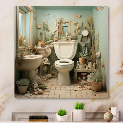 Toilette Coastal Escape II - impression sans cadre sur métal