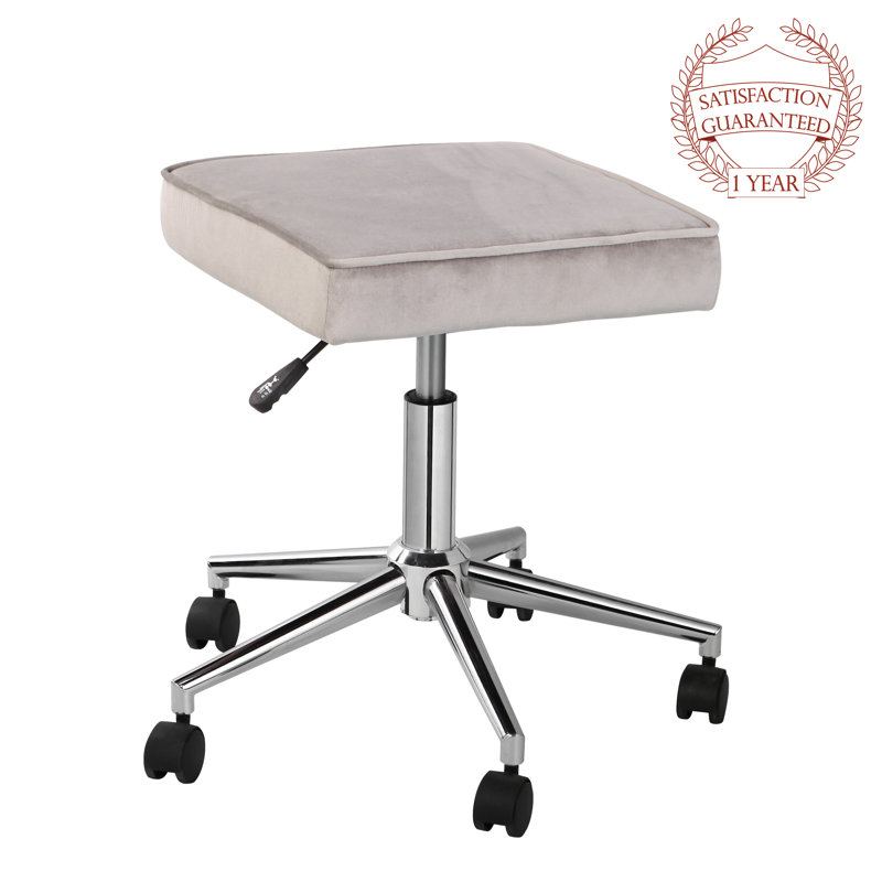 Adjustable Height Lab Stool with Removable Casters/Wheels, Grey