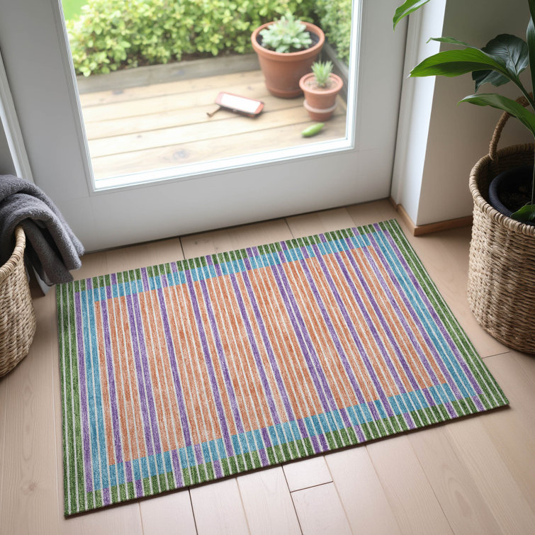 Premium Machine Washable Elize AMF1398 Stripes Rug