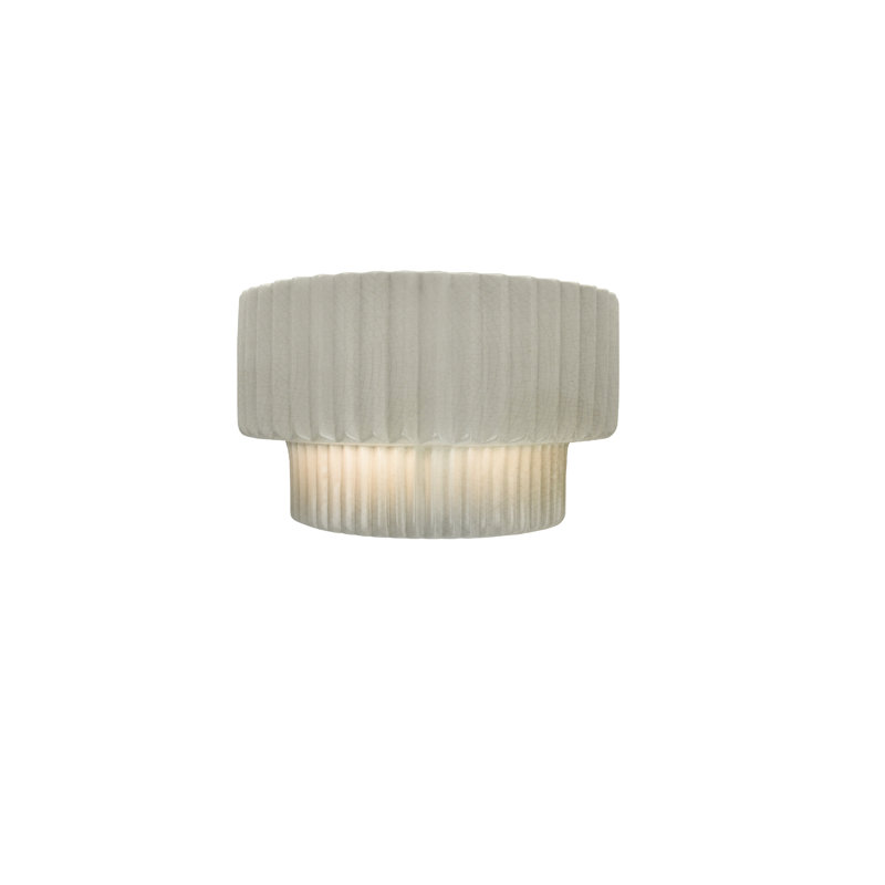 Beda Ceramic Wall Sconce, Incandescent, White Crackle
