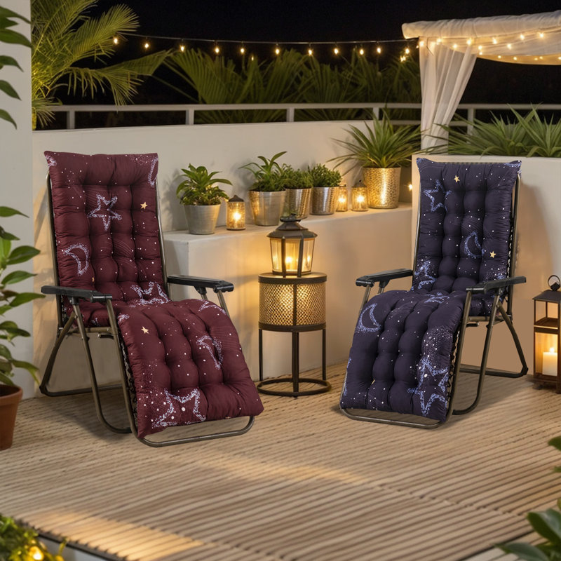 Coussin de chaise longue de patio épaissi confortable - Coussin de chaise zéro gravité résistant à la décoloration