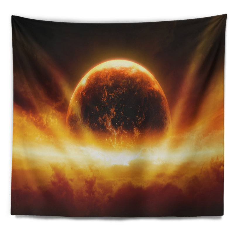 Tapisserie d'explosion de la planète terre, H 32 po x l 39 po