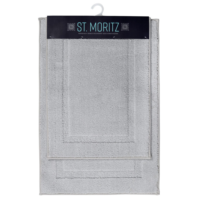 Tapis pour salle de bain St Mortiz, Gris argenté