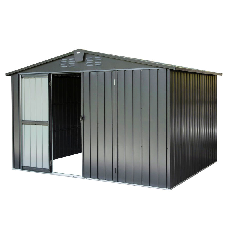 Outdoor Storage Shed,Metal Outside Sheds&Outdoor Storage Galvanized Steel,Tool Shed With Lockable Double Door For Patio,Backyard,Garden,Lawn