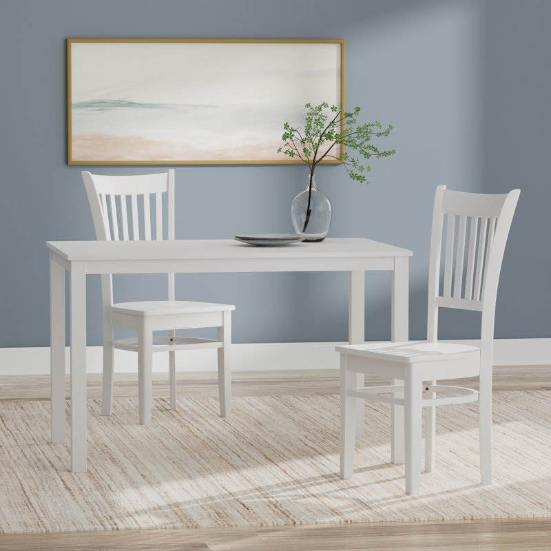 Ensemble repas pour 6 personnes, Ensemble de salle à manger 3 pièces, Blanc, Blanc
