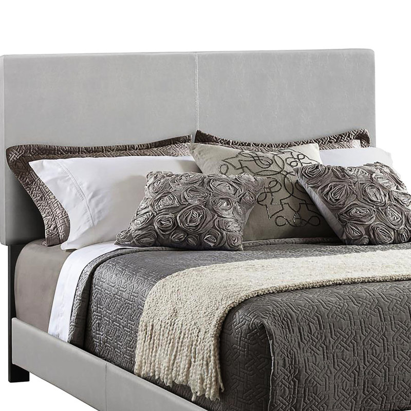 Grand lit tapissier gris - pour un revêtement de chambre à coucher moderne, Gris, Grand lit