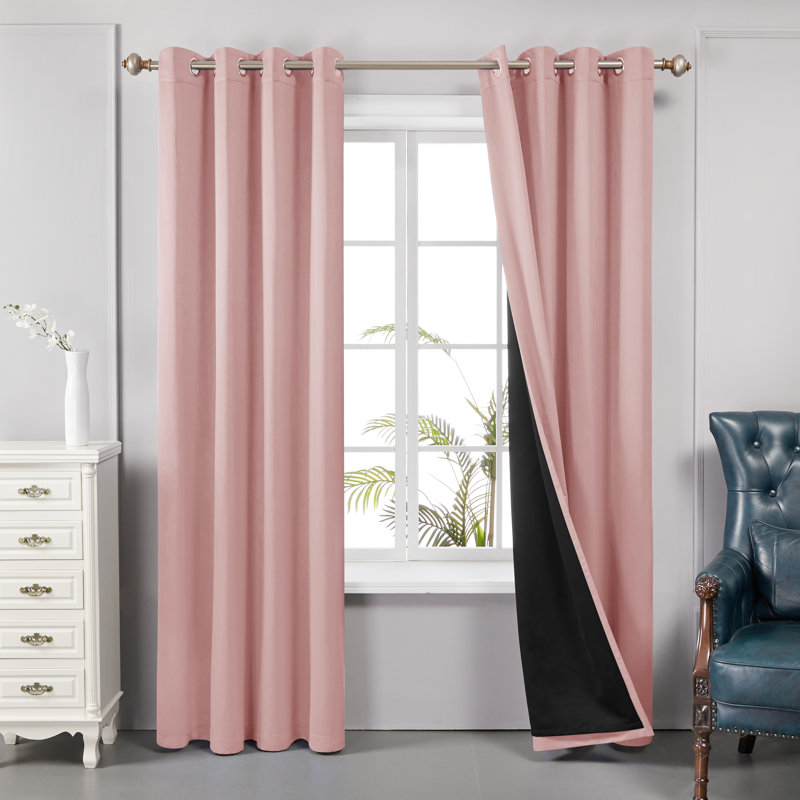 Paire de rideaux doublés occultant 100% Bursaite, L 52 po x L 108 po, Forêt sombre