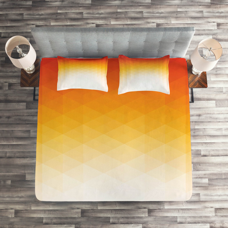 Modern & Contemporary Geometric Shapes Coverlet, King Bedspread + 2 Shams