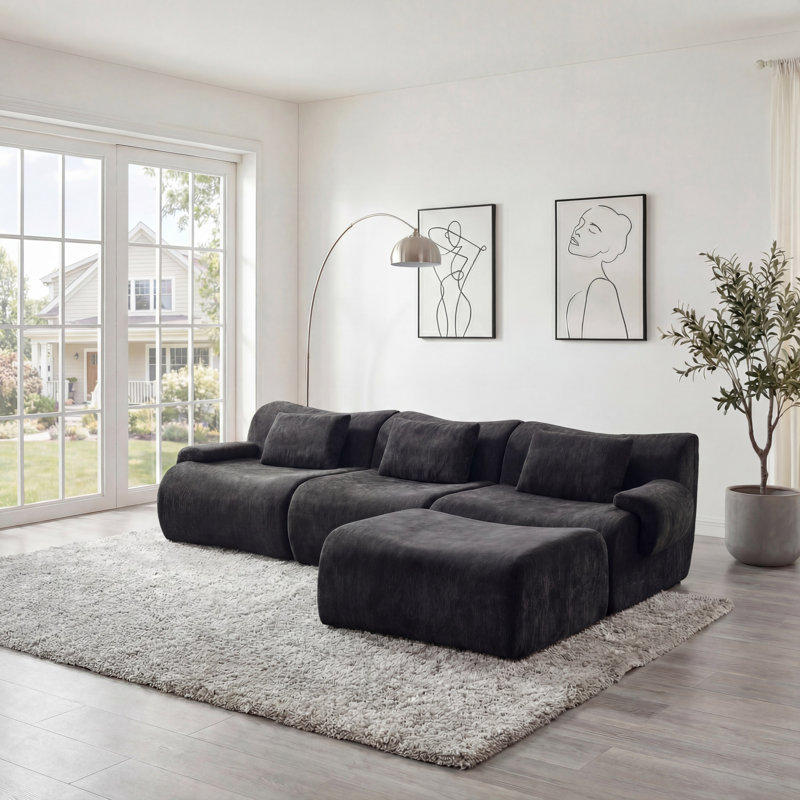 Repose-pieds Chester de 35,4 po Chester, Noir