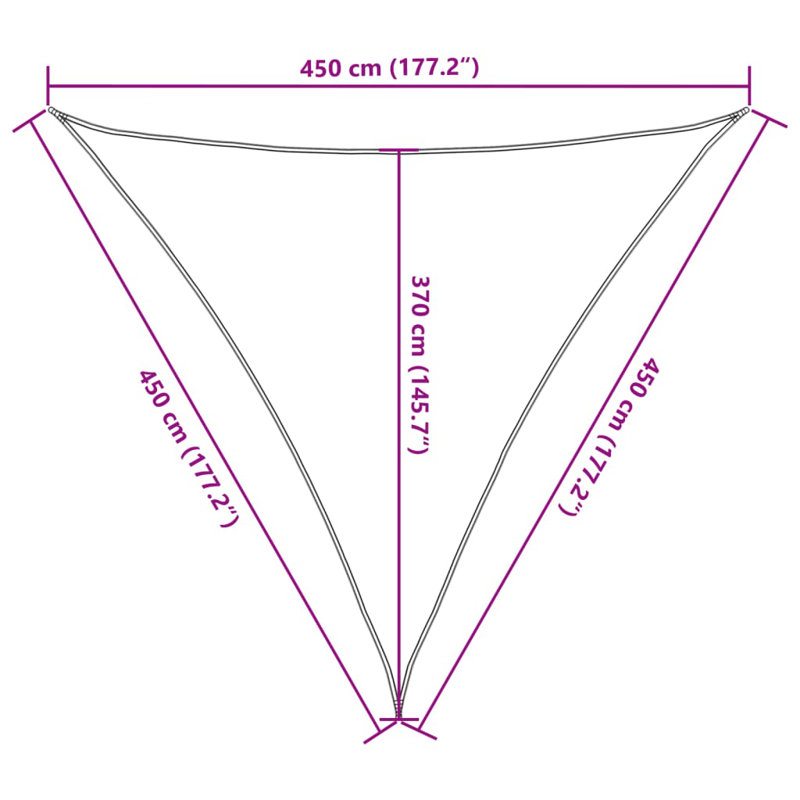 Adrita 2.5m x 2m Triangular Shade Sail
