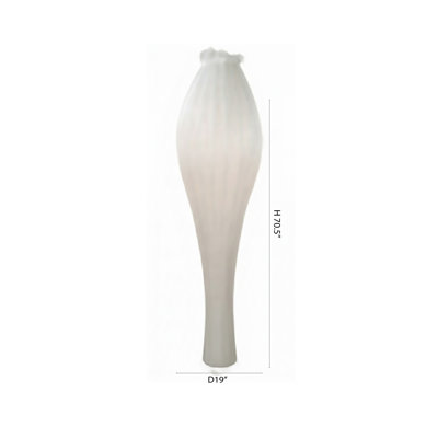 2-Light White Fabric Shade Floor Lamp