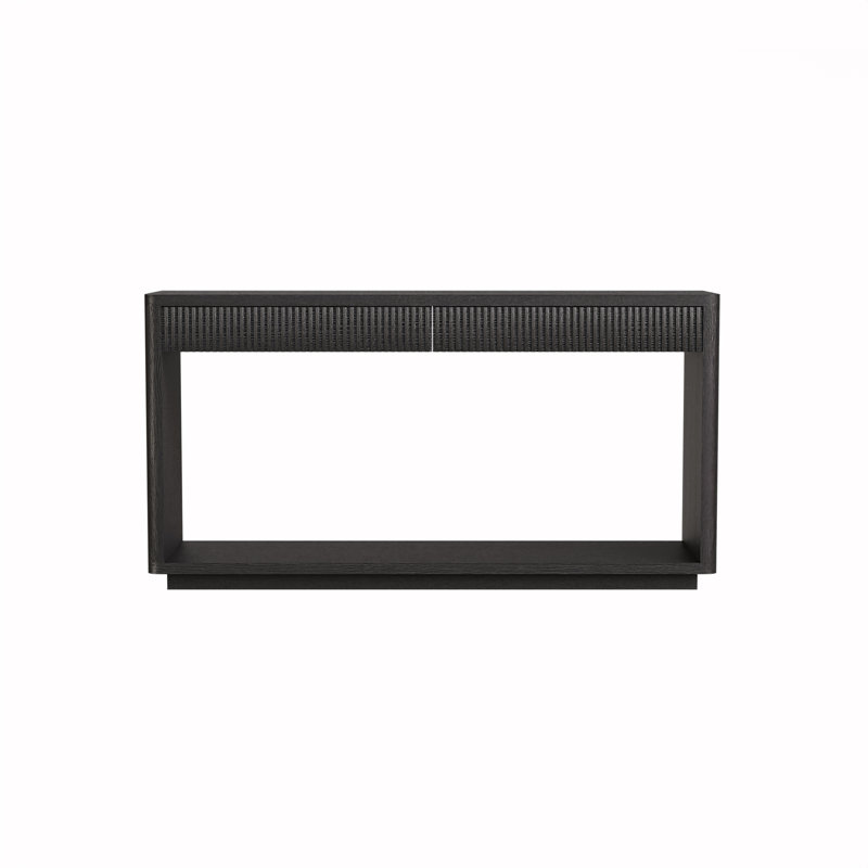 Elowen 60" Fluted Console Table With Storage Drawers, Black