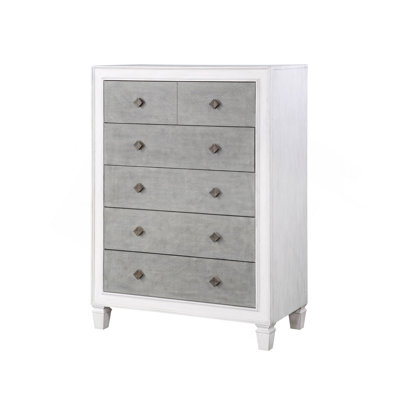 Commode d'appoint Shimmer avec poignées à deux poignées, commode de rangement rustique-chic pour chambre à coucher et salon