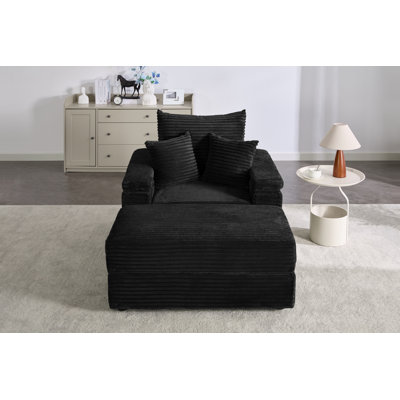 Canapé simple avec porte-gobelet et repose-pieds
