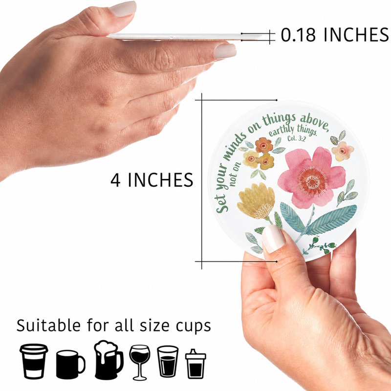 Glass Coaster Set Your Minds On Things