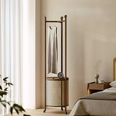 Solid Walnut Coat Rack And Laundry Hamper