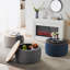 Repose-pieds rond avec rangement, fonction 2 en 1, table de bout et repose-pieds-1114138980
