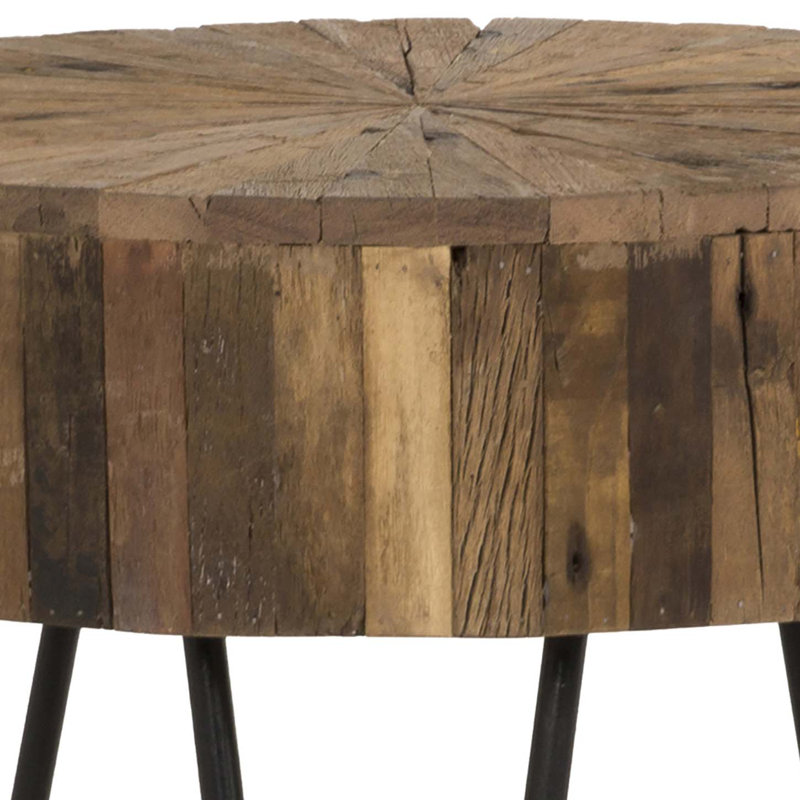 Table de bout ronde en bois récupéré 22 po Sawyer