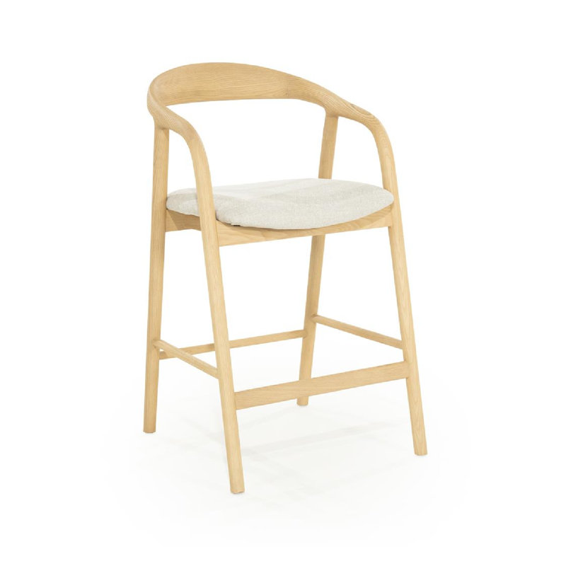 Tabouret de bar Rayven, Naturel, Tabouret de comptoir (siège d'une hauteur de 26 p