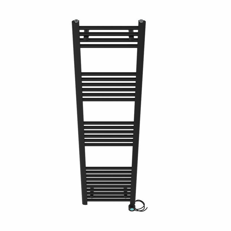 Fabiola Straight Towel Rail Heated Towel Rails, 160cm H x 40cm W x 3cm D, Black