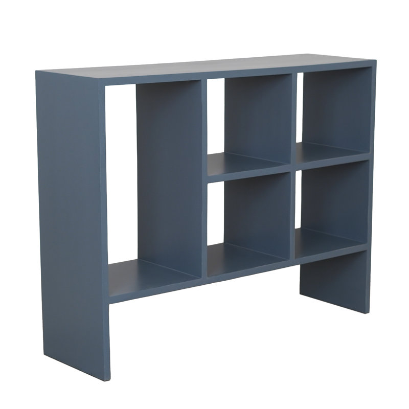 Vale Modern 5-Shelf  Geometric Bookcase, Stylish Bookshelf For Living Room & Home Office, Blue