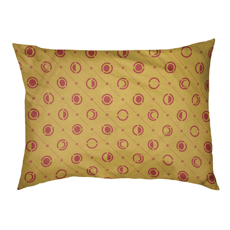 Coussin intérieur pour chien moon phases Chenault, Moyen (l 40 po x P 6,5 po x H 30 po), Doré / rouge