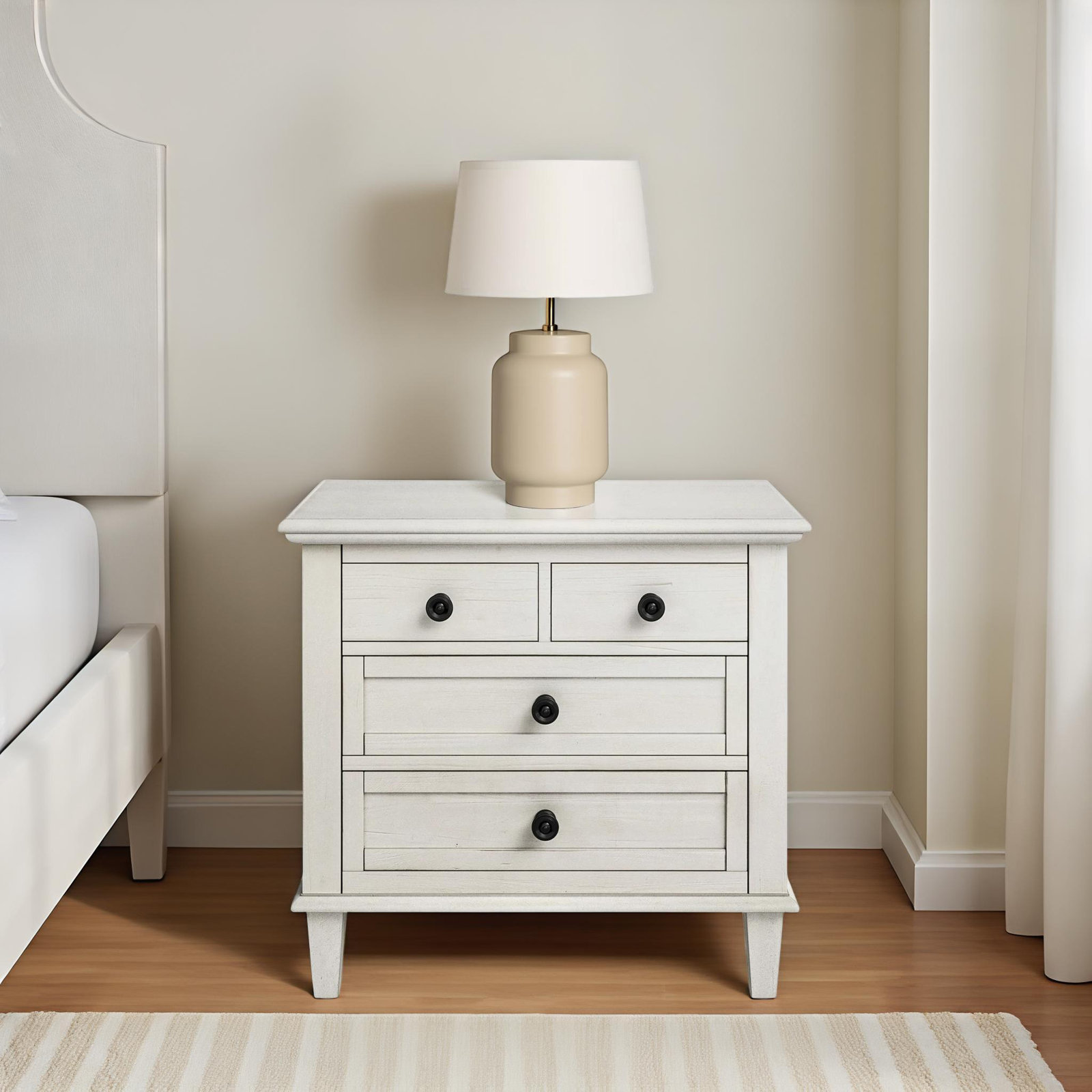 Dovetail Furniture Lugano Acacia Nightstand