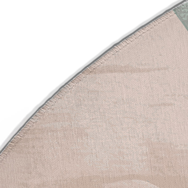 Watercolor Green Indoor and Outdoor Area Rug, Round 5'